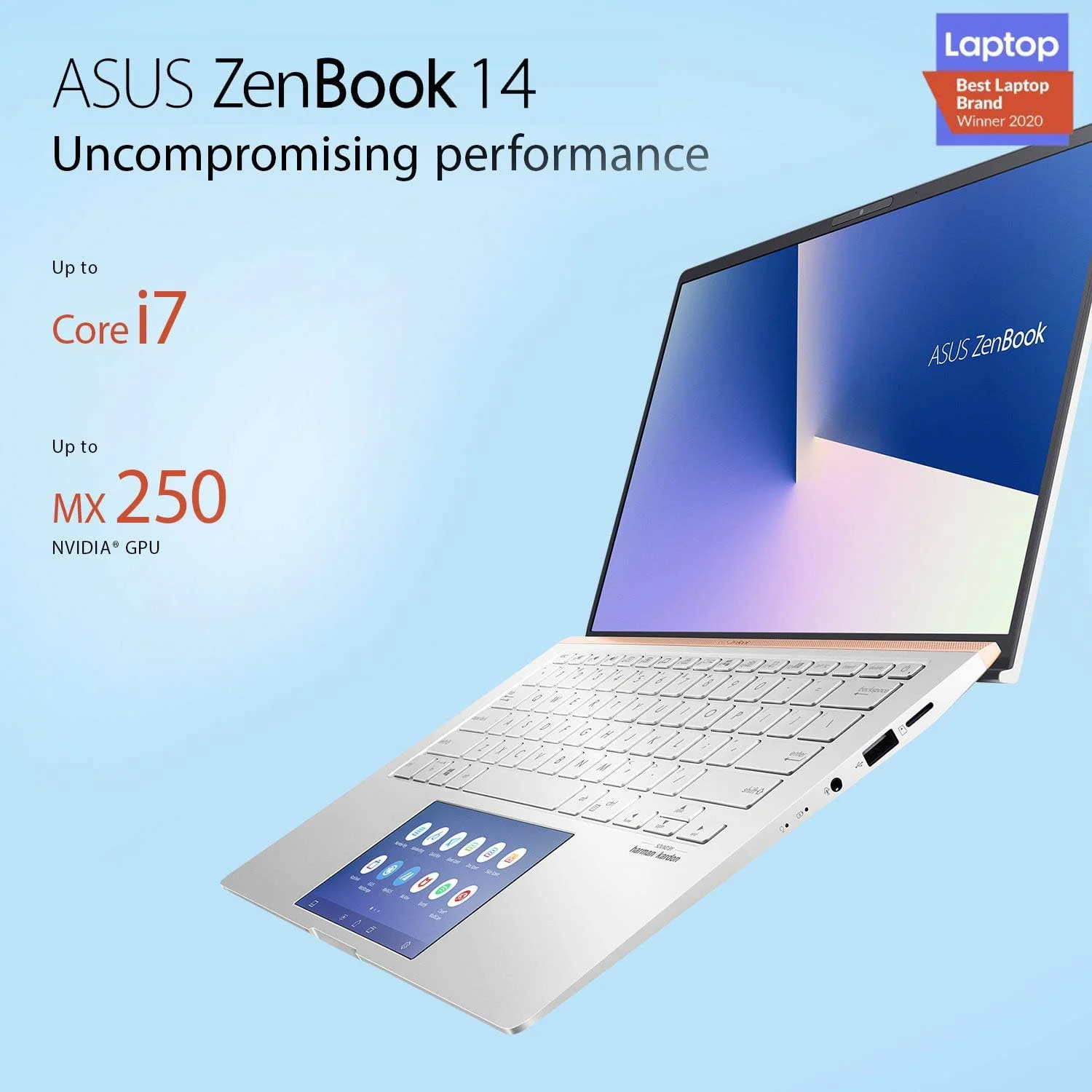 ایسوس Zenbook 14 UX434FLC-A6480T (نقره ای یخی) - پردازنده 4 هسته ای Intel Core i7-10510U با فرکانس 1.8 گیگاهرتز، 16 گیگابایت رم، 1 ترابایت SSD، NVIDIA® GeForce MX250، صفحه نمایش 14 اینچی FHD 60 هرتز، ویندوز 10 هوم، کیبورد با نور پس زمینه انگلیسی-عربی ایسوس Zenbook 14 UX434FLC-A6480T (نقره ای یخی) - پردازنده 4 هسته ای Intel Core i7-10510U با فرکانس 1.8 گیگاهرتز، 16 گیگابایت رم، 1 ترابایت SSD، NVIDIA® GeForce MX250، صفحه نمایش 14 اینچی FHD 60 هرتز، ویندوز 10 هوم، کیبورد با نور پس زمینه انگلیسی-عربی