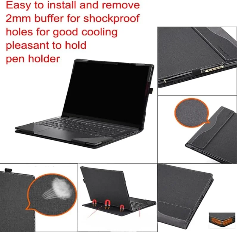 کیف چرمی جداشدنی Gruattreay سازگار با لپ تاپ 14 اینچی ASUS Zenbook 14 OLED UX3405 2024، کیف چرمی PU محافظ نوت بوک با نگهدارنده قلم (آبی تیره) کیف چرمی جداشدنی Gruattreay سازگار با لپ تاپ 14 اینچی ASUS Zenbook 14 OLED UX3405 2024، کیف چرمی PU محافظ نوت بوک با نگهدارنده قلم (آبی تیره)