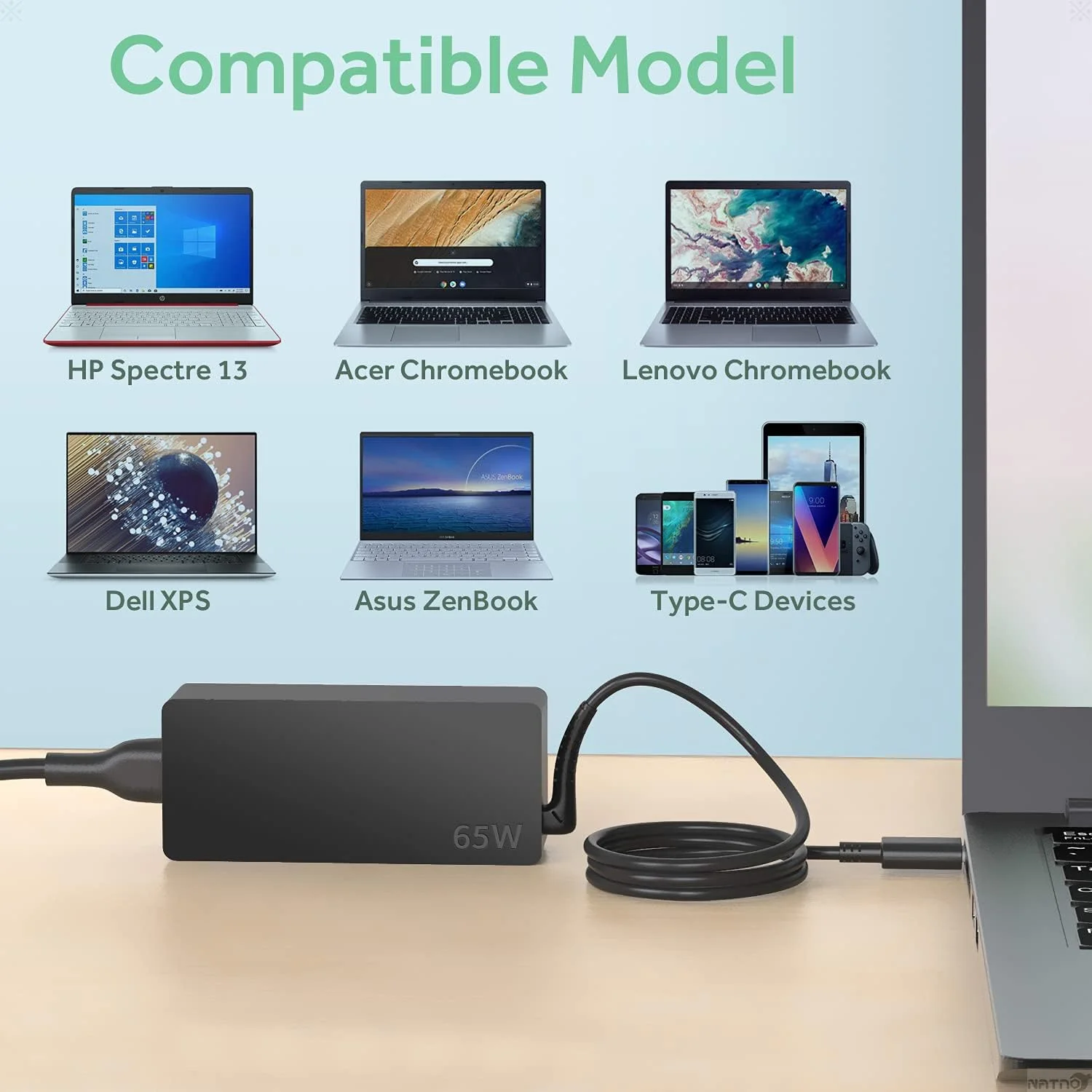 شارژر لپ تاپ 65 واتی USB TYPE C ناتنو برای لنوو ThinkPad T14 E14 T16 T480 T580 X1 Carbon Chromebook Yoga ADLX65YDC2A، مناسب برای HP Dell Acer Asus Huawei Samsung نوع سی شارژر لپ تاپ USB C شارژر لپ تاپ 65 واتی USB TYPE C ناتنو برای لنوو ThinkPad T14 E14 T16 T480 T580 X1 Carbon Chromebook Yoga ADLX65YDC2A، مناسب برای HP Dell Acer Asus Huawei Samsung نوع سی شارژر لپ تاپ USB C