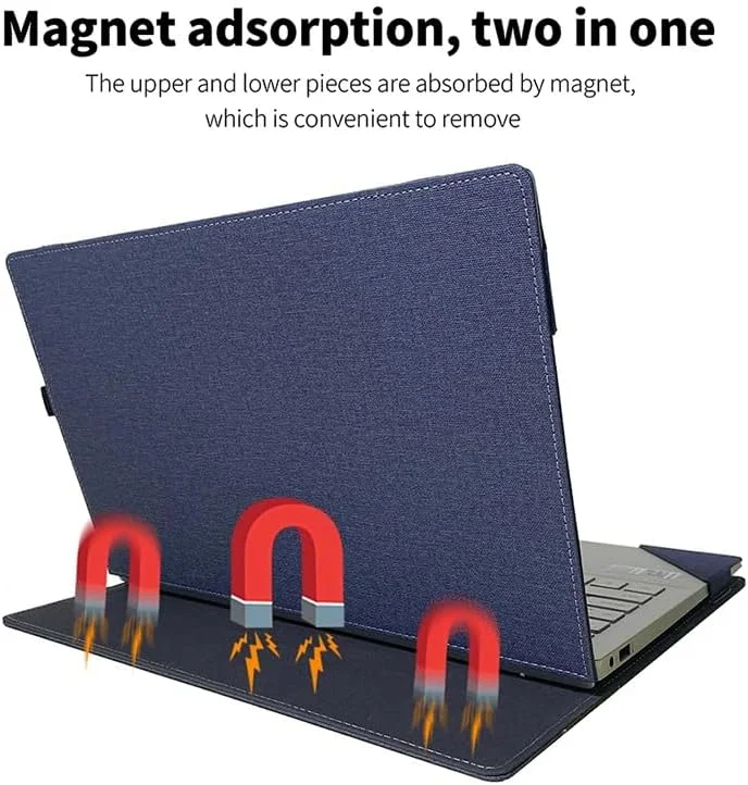 کیف چرمی جداشدنی Gruattreay سازگار با لپ تاپ 14 اینچی ASUS Zenbook 14 OLED UX3405 2024، کیف چرمی PU محافظ نوت بوک با نگهدارنده قلم (آبی تیره) کیف چرمی جداشدنی Gruattreay سازگار با لپ تاپ 14 اینچی ASUS Zenbook 14 OLED UX3405 2024، کیف چرمی PU محافظ نوت بوک با نگهدارنده قلم (آبی تیره)