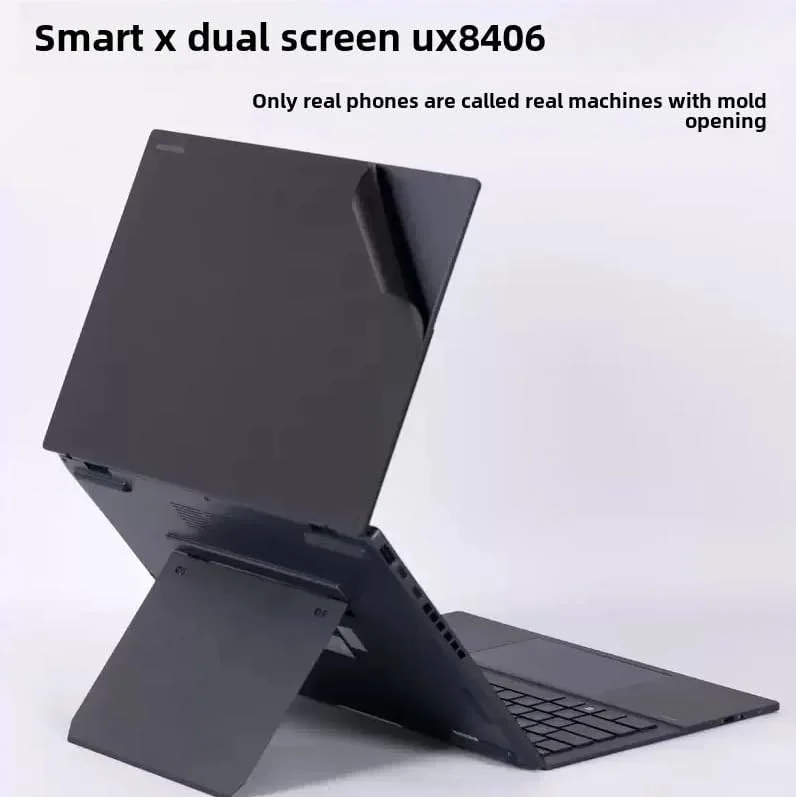 برچسب محافظ لپ تاپ Gruattreay سازگار با ASUS ZenBook DUO 14 UX8406 14 اینچی مدل 2025، برچسب ضد خش، فیلم سه طرفه نوت بوک (مشکی مات)