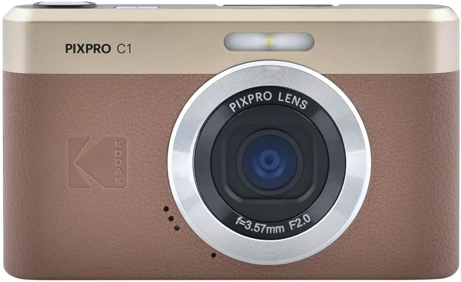 دوربین دیجیتال فوق فشرده KODAK Pixpro C1 | سنسور 13 مگاپیکسلی BSI CMOS، زوم 4 برابر، صفحه نمایش LCD 7.1 سانتی متری، فلاش LED - قهوه ای