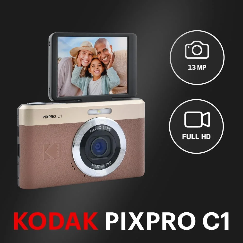 دوربین دیجیتال فوق فشرده KODAK Pixpro C1 | سنسور 13 مگاپیکسلی BSI CMOS، زوم 4 برابر، صفحه نمایش LCD 7.1 سانتی متری، فلاش LED - قهوه ای دوربین دیجیتال فوق فشرده KODAK Pixpro C1 | سنسور 13 مگاپیکسلی BSI CMOS، زوم 4 برابر، صفحه نمایش LCD 7.1 سانتی متری، فلاش LED - قهوه ای
