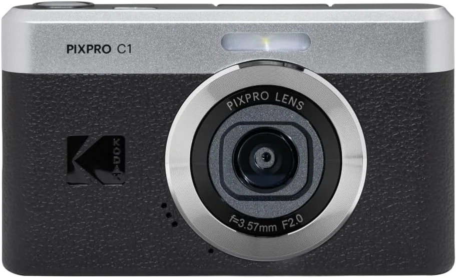 دوربین دیجیتال فوق فشرده KODAK Pixpro C1 | سنسور 13 مگاپیکسلی BSI CMOS، زوم 4 برابر، صفحه نمایش LCD 2.8 اینچی، فلاش LED، باتری داخلی - مشکی