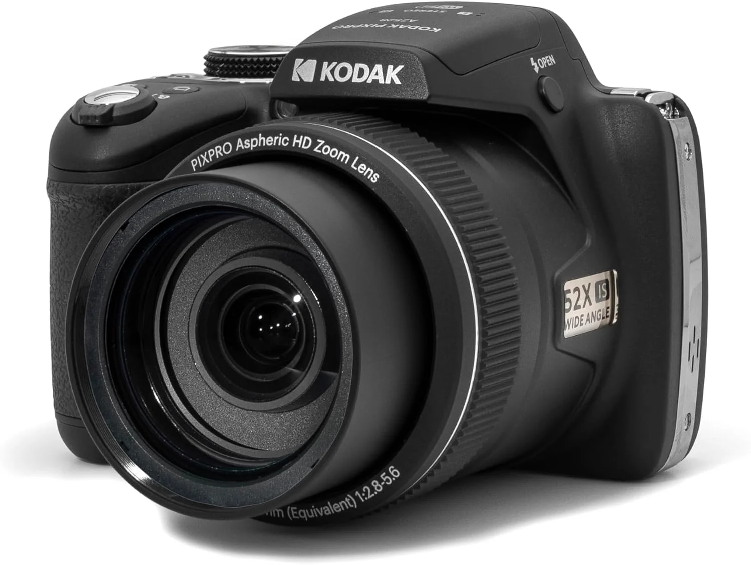 دوربین دیجیتال 16 مگاپیکسلی Kodak PIXPRO Astro Zoom AZ528-BK با زوم اپتیکال 52 برابر، لنز واید 24 میلی‌متری، عکاسی پیاپی 6 فریم در ثانیه، فیلم‌برداری Full HD 1080P، اتصال Wi-Fi و صفحه نمایش LCD 3 اینچی (مشکی)
