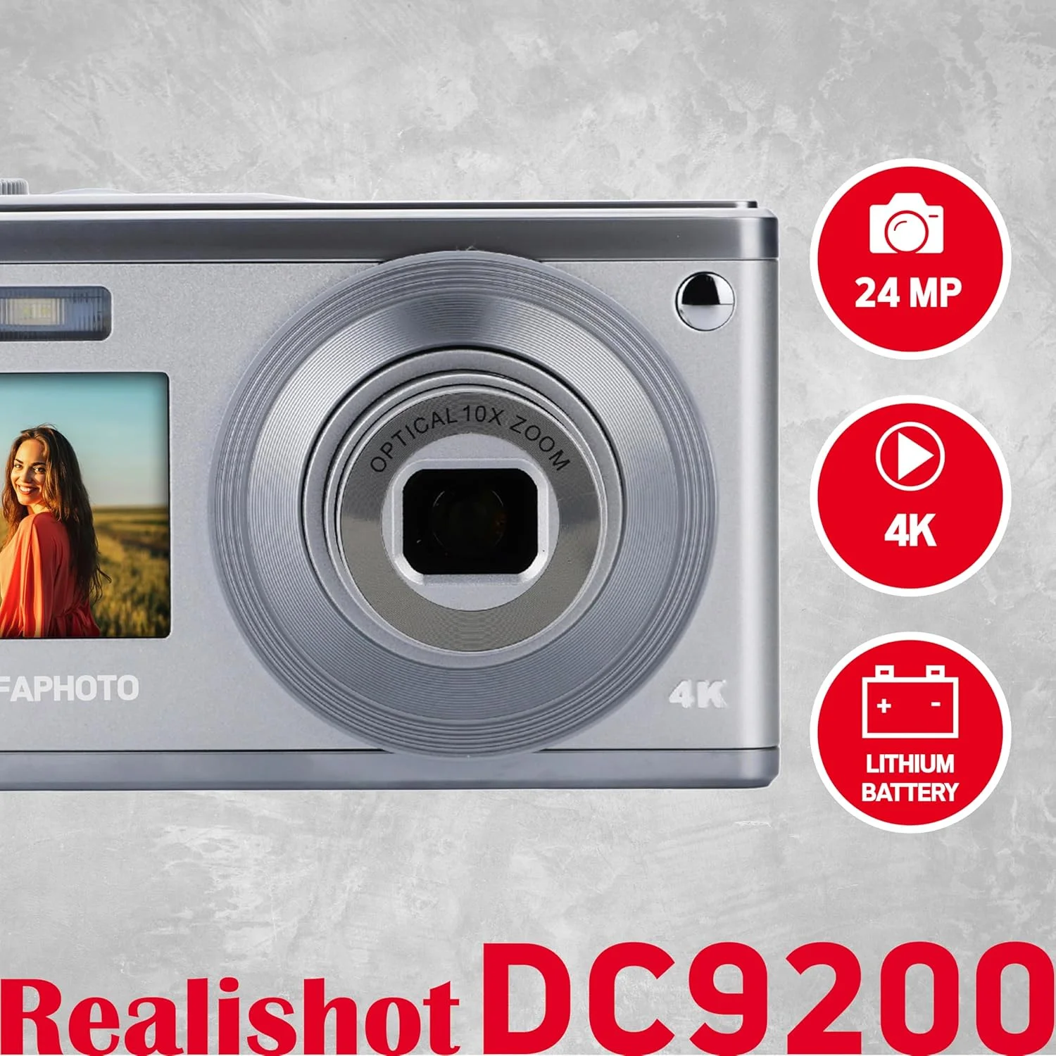 دوربین دیجیتال کامپکت نقره ای KODAK AgfaPhoto Realishot DC9200