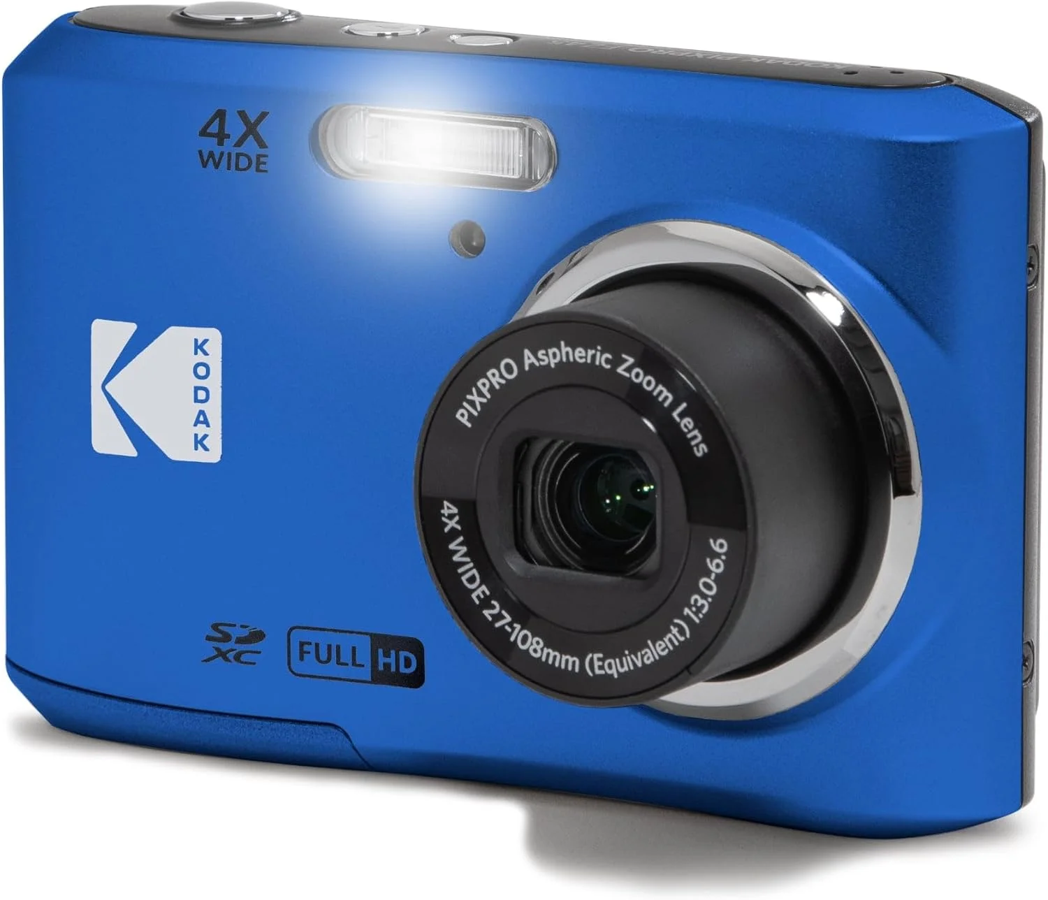 دوربین دیجیتال 16 مگاپیکسلی KODAK PIXPRO Friendly Zoom FZ45-BL با زوم اپتیکال 4X، زاویه دید عریض 27 میلی‌متری و صفحه نمایش LCD 2.7 اینچی (آبی)