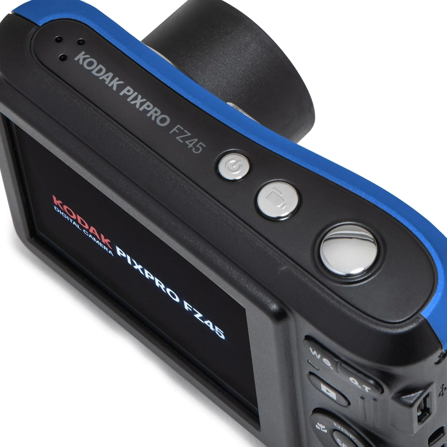 دوربین دیجیتال 16 مگاپیکسلی KODAK PIXPRO Friendly Zoom FZ45-BL با زوم اپتیکال 4X، زاویه دید عریض 27 میلی‌متری و صفحه نمایش LCD 2.7 اینچی (آبی)