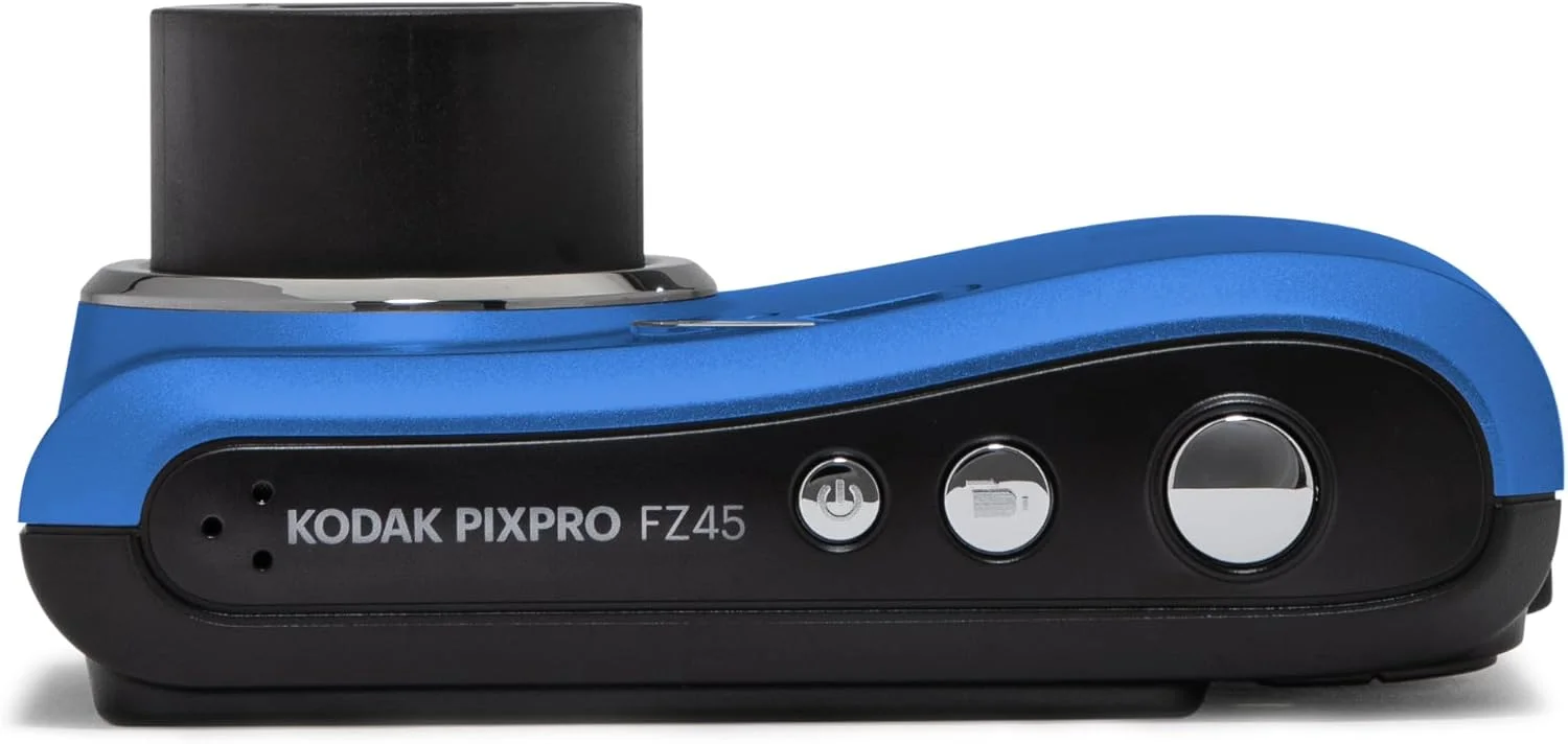 دوربین دیجیتال 16 مگاپیکسلی KODAK PIXPRO Friendly Zoom FZ45-BL با زوم اپتیکال 4X، زاویه دید عریض 27 میلی‌متری و صفحه نمایش LCD 2.7 اینچی (آبی)
