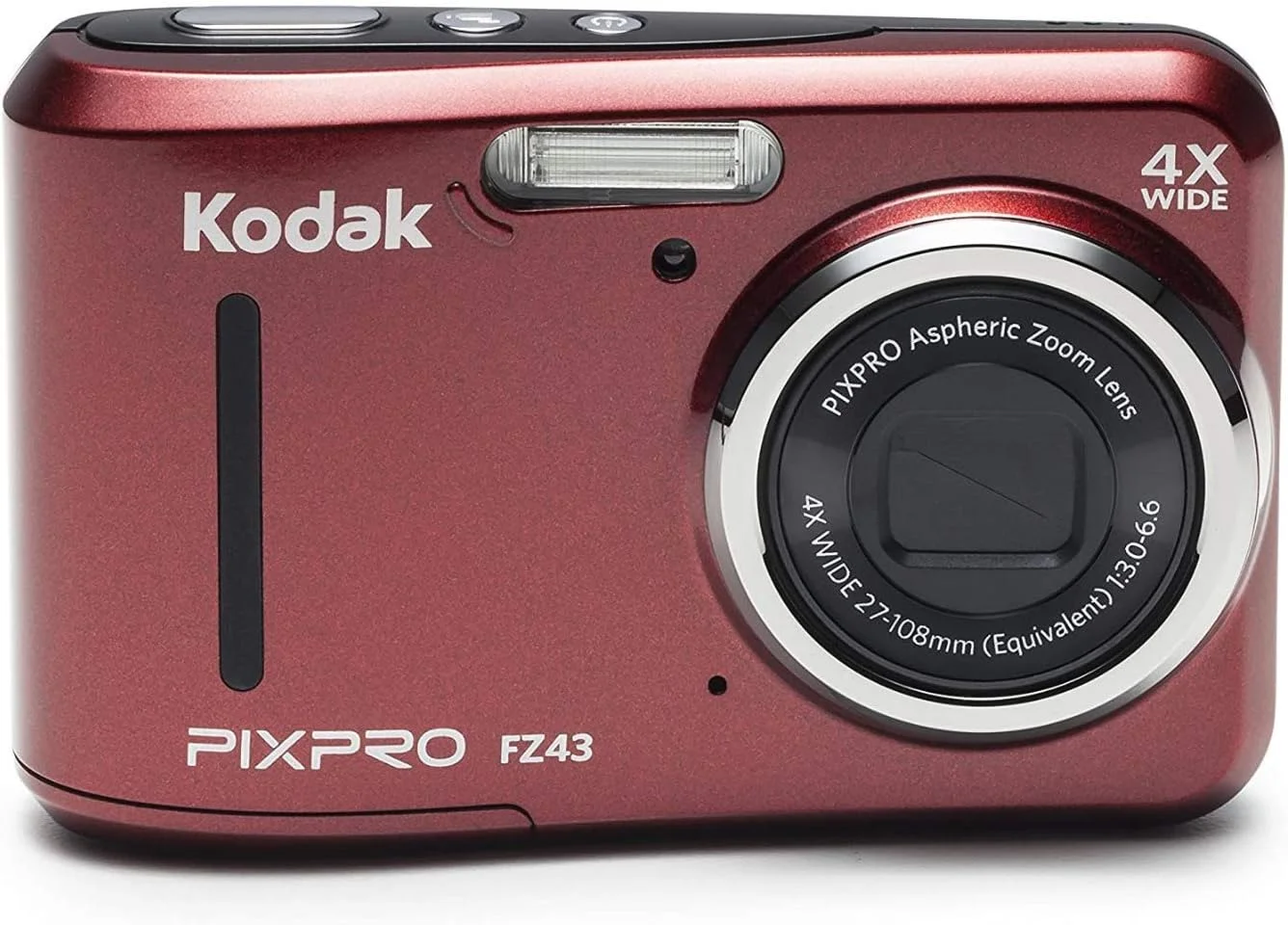 دوربین دیجیتال 16 مگاپیکسلی Kodak PIXPRO Friendly Zoom FZ43-RD با زوم اپتیکال 4X و صفحه نمایش LCD 2.7 اینچی (قرمز)