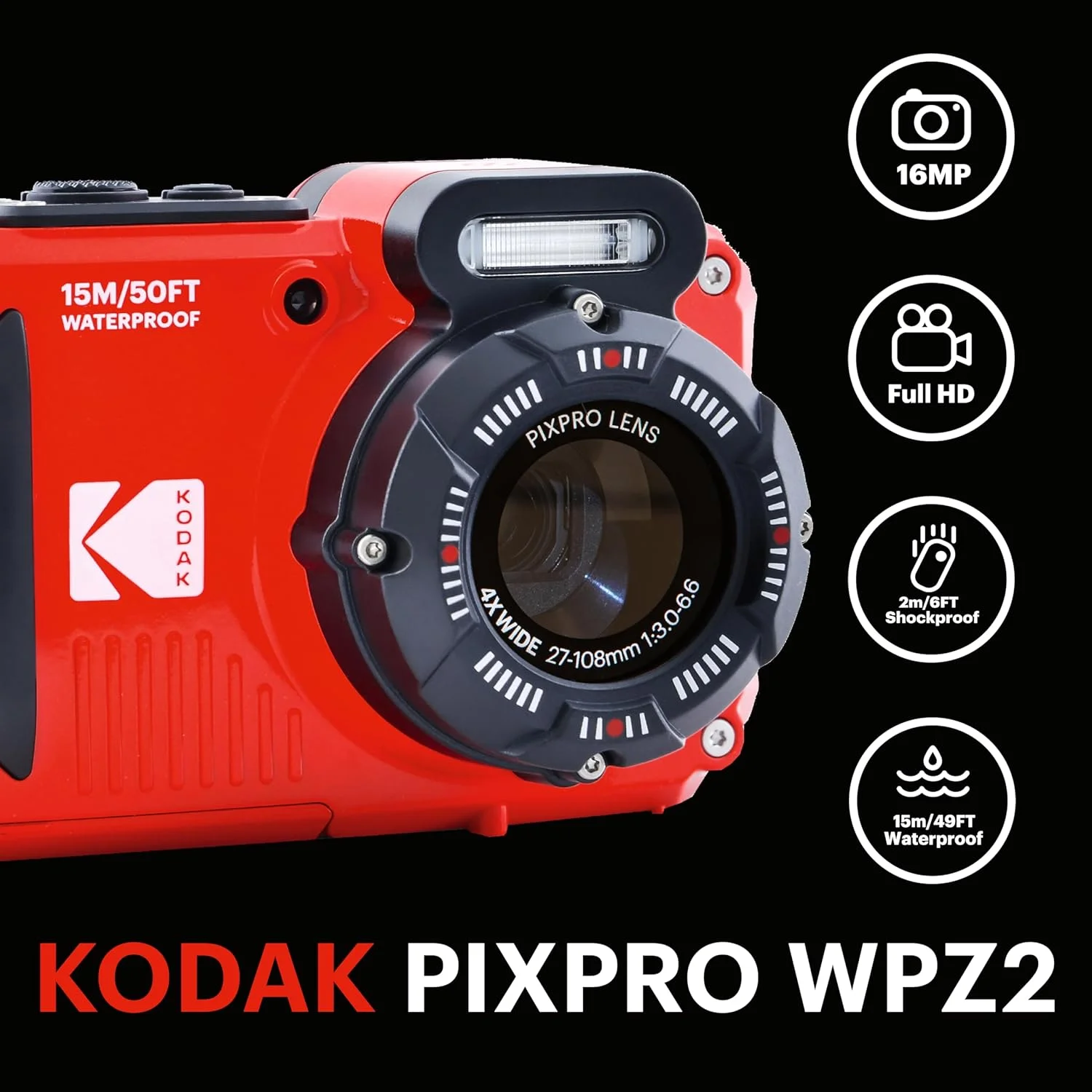 دوربین دیجیتال KODAK WPZ2-RD قرمز