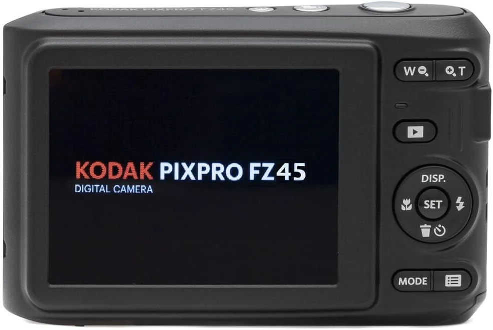 دوربین دیجیتال Kodak PIXPRO FZ45 (مشکی) به همراه کارت حافظه 32 گیگابایتی Class 10 UHS-I U1 SDHC و باتری های آلکالاین AA با کارایی بالا (4 عدد) (3 قلم کالا)