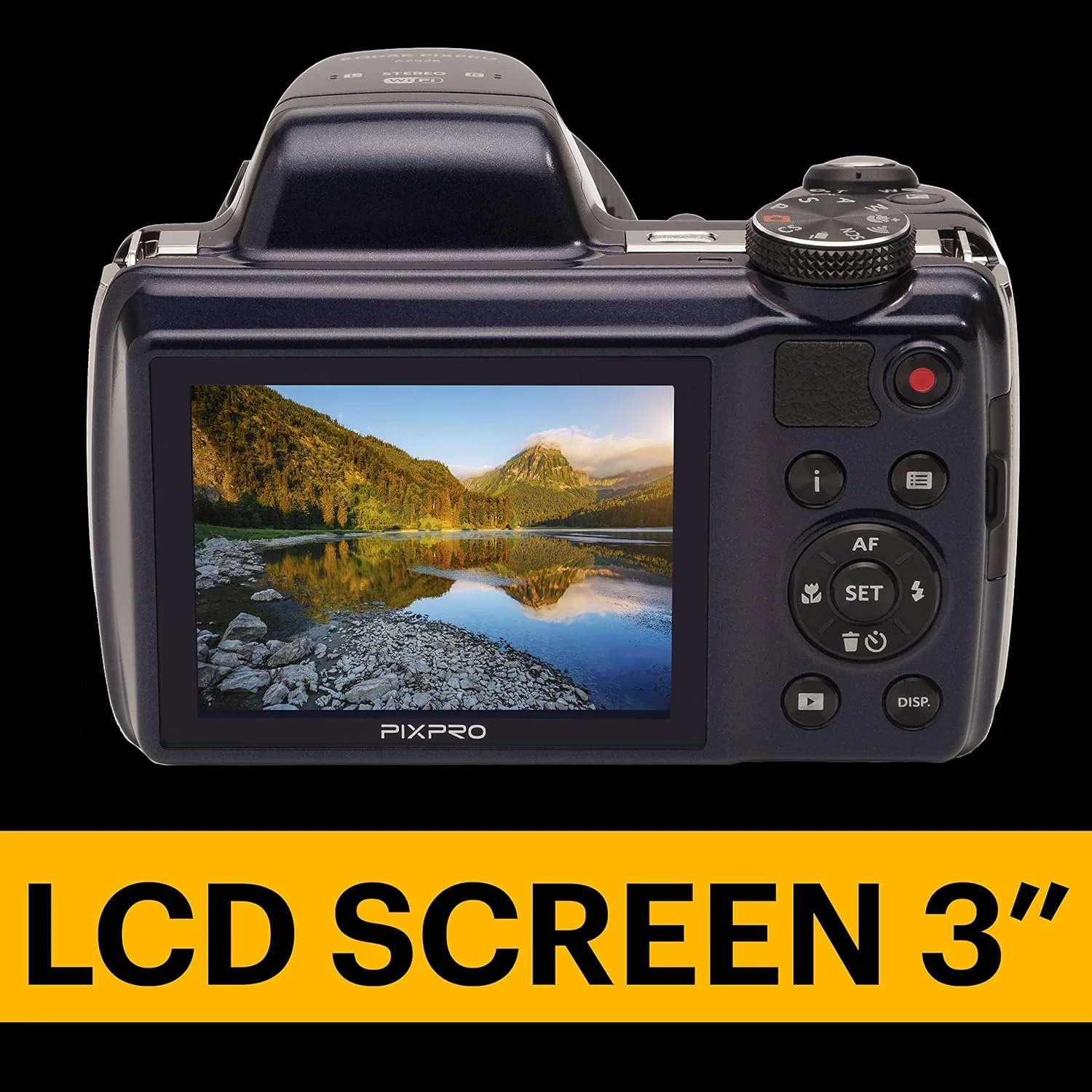 دوربین دیجیتال بریج 16 مگاپیکسلی KODAK Pixpro AZ528، زوم اپتیکال 52 برابر، تثبیت کننده اپتیکال، صفحه نمایش LCD 3 اینچی، فیلمبرداری Full HD 1080p، باتری لیتیوم یونی - آبی نیمه شب
