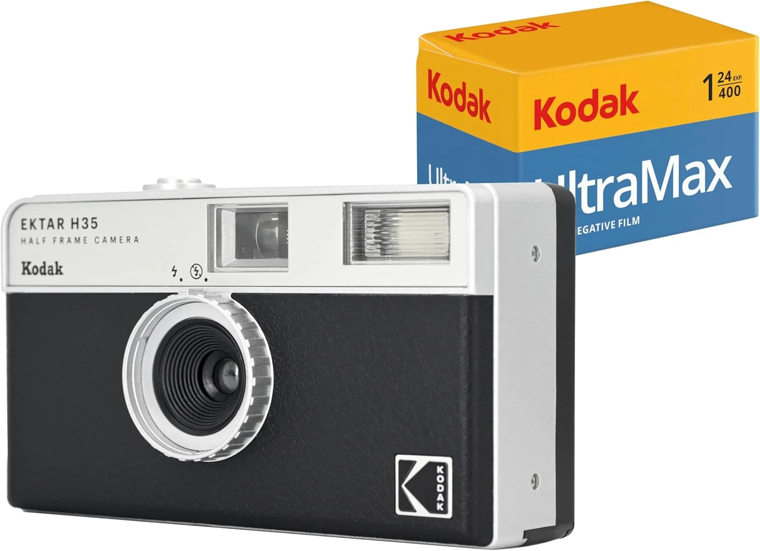 دوربین فیلمبرداری نیم فریم KODAK EKTAR H35 (مشکی) به همراه فیلم 35 میلی متری Kodak Ultramax 400/24EXP