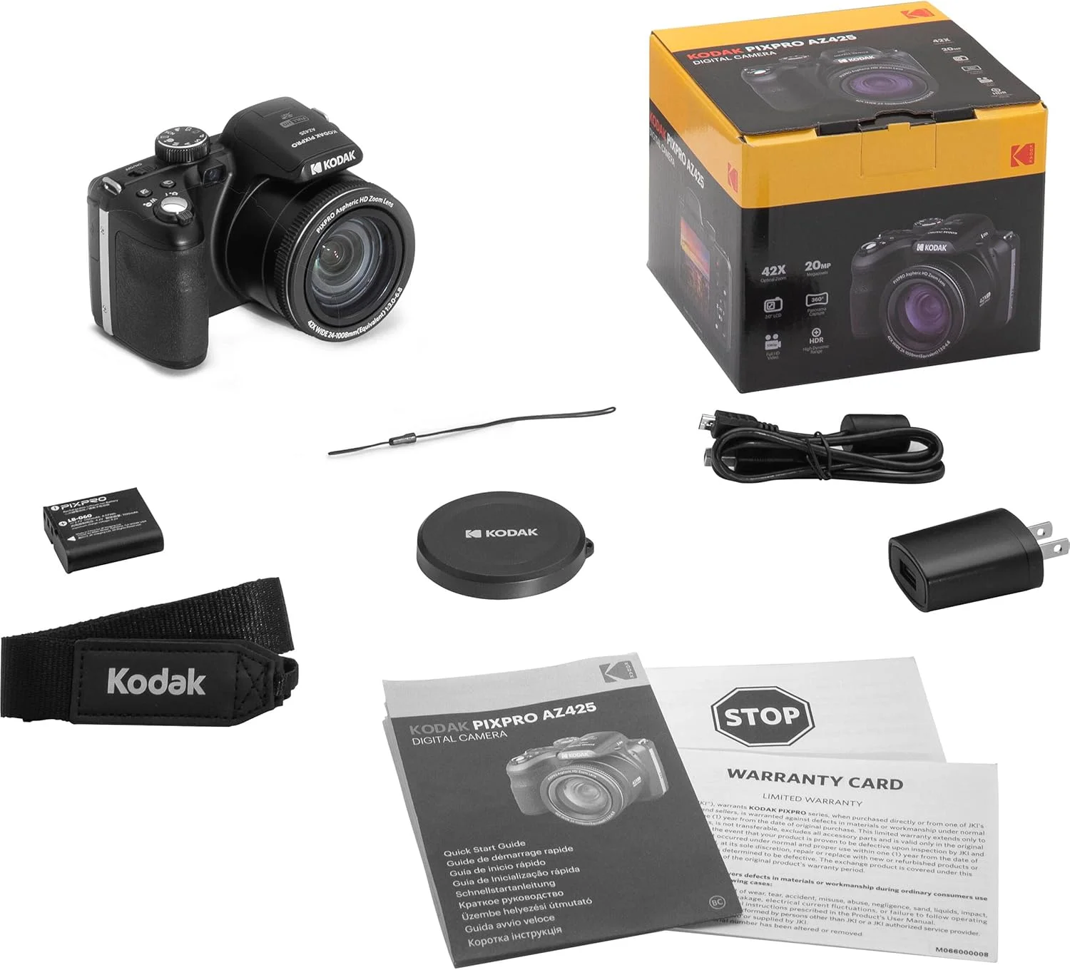 دوربین دیجیتال Kodak PIXPRO AZ425 به همراه کیف دوربین و کارت حافظه 128 گیگابایتی (مشکی)