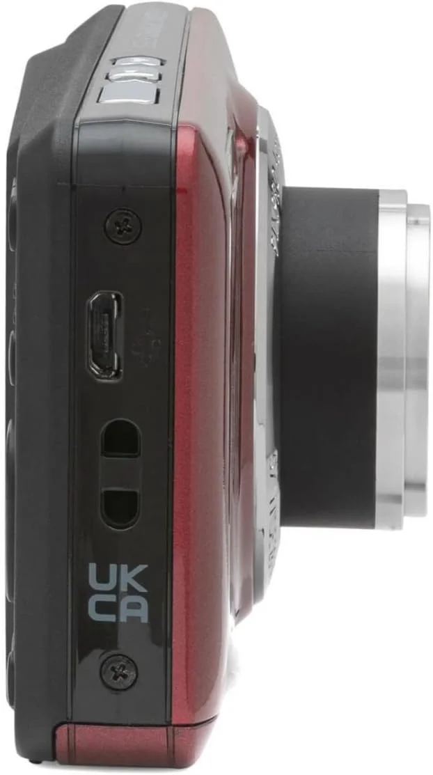 دوربین دیجیتال Kodak PIXPRO Friendly Zoom FZ55 (قرمز) به همراه کارت SD 32 گیگابایتی، کیف دوربین و شارژر مسافرتی باتری (4 قلم)