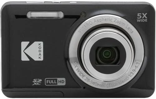 بسته دوربین دیجیتال KODAK Pixpro FZ55، شامل: کارت حافظه SanDisk 64GB SDXC، کیف دوربین هارد شل، کارت خوان SD و موارد دیگر (5 مورد) (مشکی)