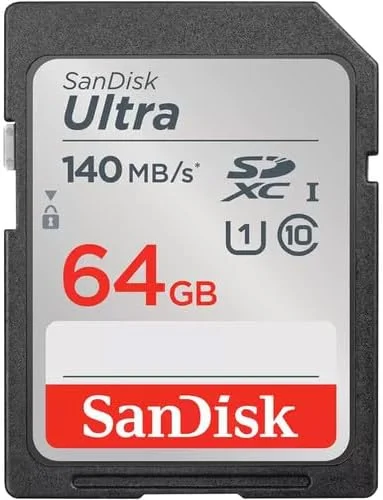 بسته دوربین دیجیتال KODAK Pixpro FZ55، شامل: کارت حافظه SanDisk 64GB SDXC، کیف دوربین هارد شل، کارت خوان SD و موارد دیگر (5 مورد) (مشکی)