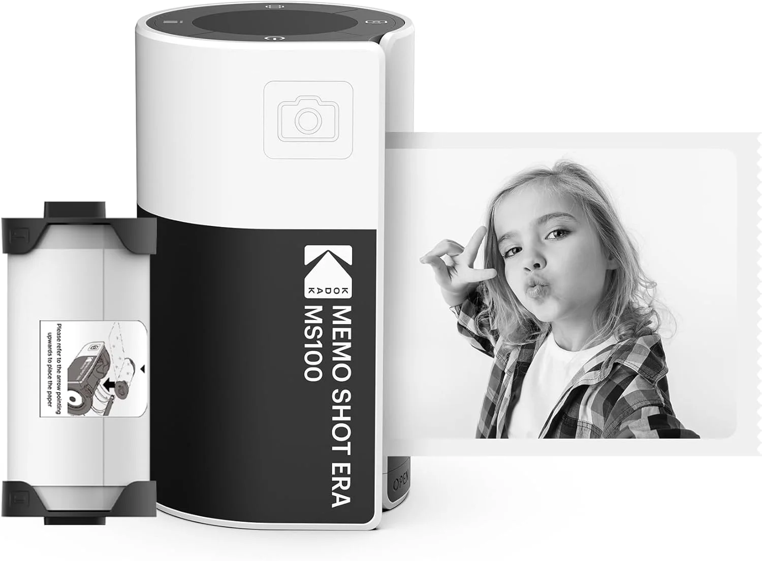 دوربین دیجیتال فوری کودکانه و پرینتر برچسب عکس KODAK Memo Shot ERA - سفید (دوربین با 1 رول کارتریج برچسب تک لمسی)