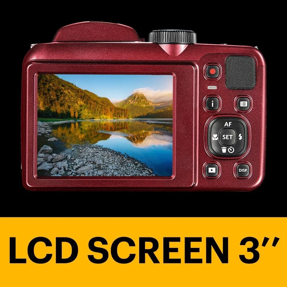 دوربین دیجیتال 16 مگاپیکسلی Kodak PIXPRO Astro Zoom AZ252-RD با زوم اپتیکال 25 برابر و LCD 3 اینچی (قرمز)