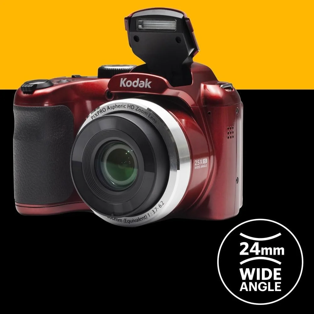 دوربین دیجیتال 16 مگاپیکسلی Kodak PIXPRO Astro Zoom AZ252-RD با زوم اپتیکال 25 برابر و LCD 3 اینچی (قرمز)