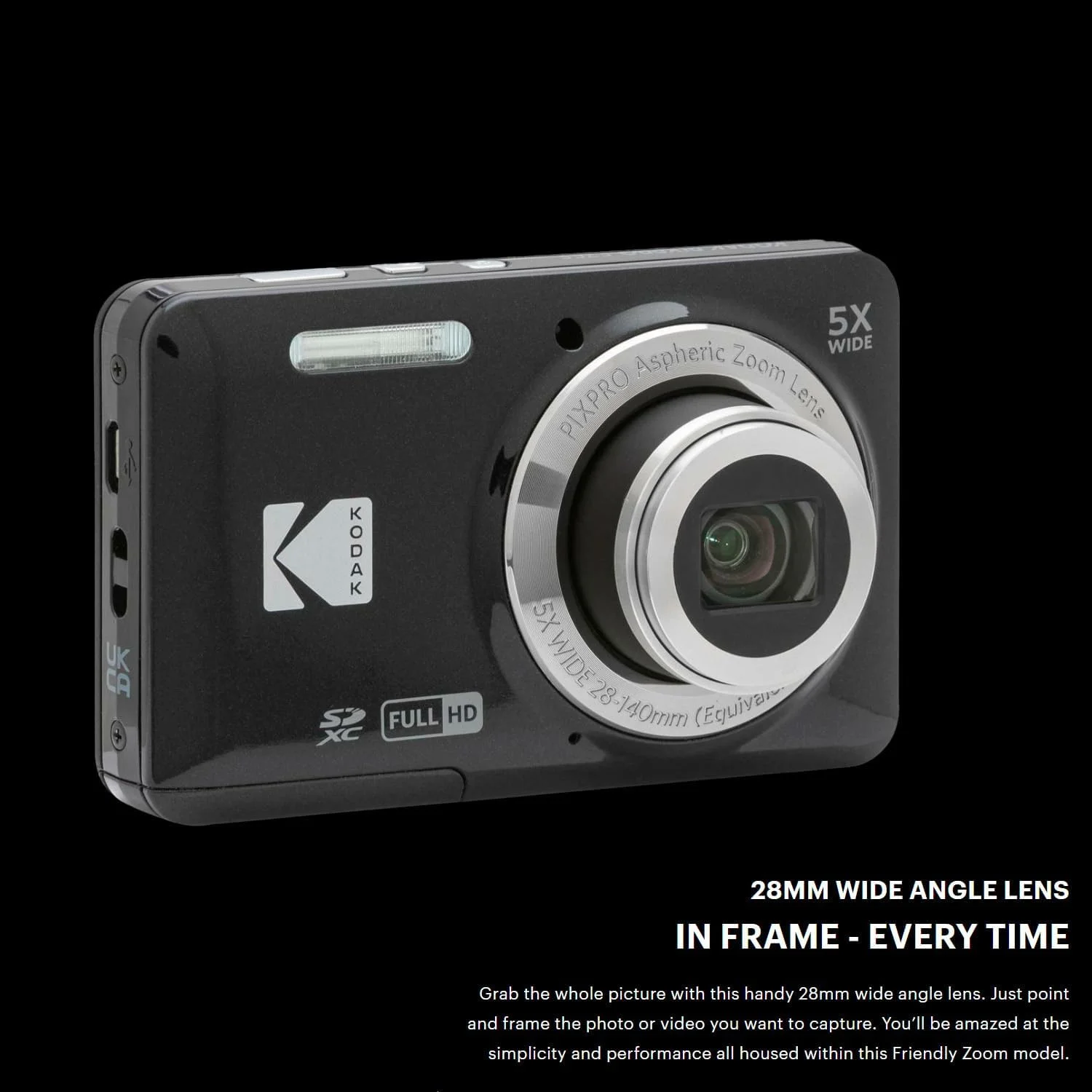 دوربین دیجیتال Kodak PIXPRO Friendly Zoom FZ55 (مشکی) به همراه کارت حافظه 32 گیگابایتی و محافظ صفحه نمایش LCD دوربین دیجیتال (3 قلم) دوربین دیجیتال Kodak PIXPRO Friendly Zoom FZ55 (مشکی) به همراه کارت حافظه 32 گیگابایتی و محافظ صفحه نمایش LCD دوربین دیجیتال (3 قلم)