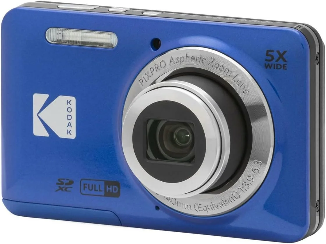 دوربین دیجیتال 16 مگاپیکسلی KODAK PIXPRO Friendly Zoom FZ55-BL با زوم اپتیکال 5X، زاویه دید عریض 28 میلیمتری و صفحه نمایش LCD 2.7 اینچی (آبی) همراه با کیف محافظ، کارت حافظه 32 گیگابایتی (3 قطعه) دوربین دیجیتال 16 مگاپیکسلی KODAK PIXPRO Friendly Zoom FZ55-BL با زوم اپتیکال 5X، زاویه دید عریض 28 میلیمتری و صفحه نمایش LCD 2.7 اینچی (آبی) همراه با کیف محافظ، کارت حافظه 32 گیگابایتی (3 قطعه)