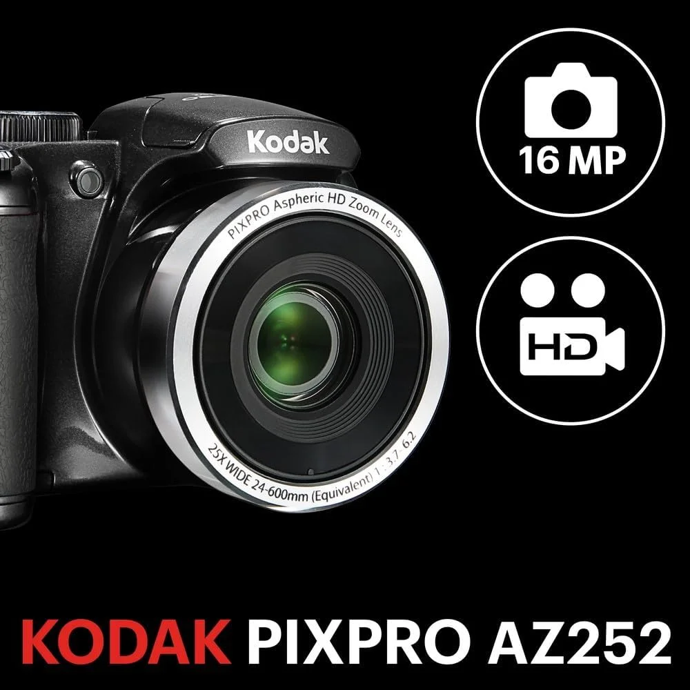 دوربین بریج Kodak AZ252 Astro Zoom - مشکی (16 مگاپیکسل، زوم اپتیکال 25 برابر) صفحه نمایش LCD 3 اینچی دوربین بریج Kodak AZ252 Astro Zoom - مشکی (16 مگاپیکسل، زوم اپتیکال 25 برابر) صفحه نمایش LCD 3 اینچی