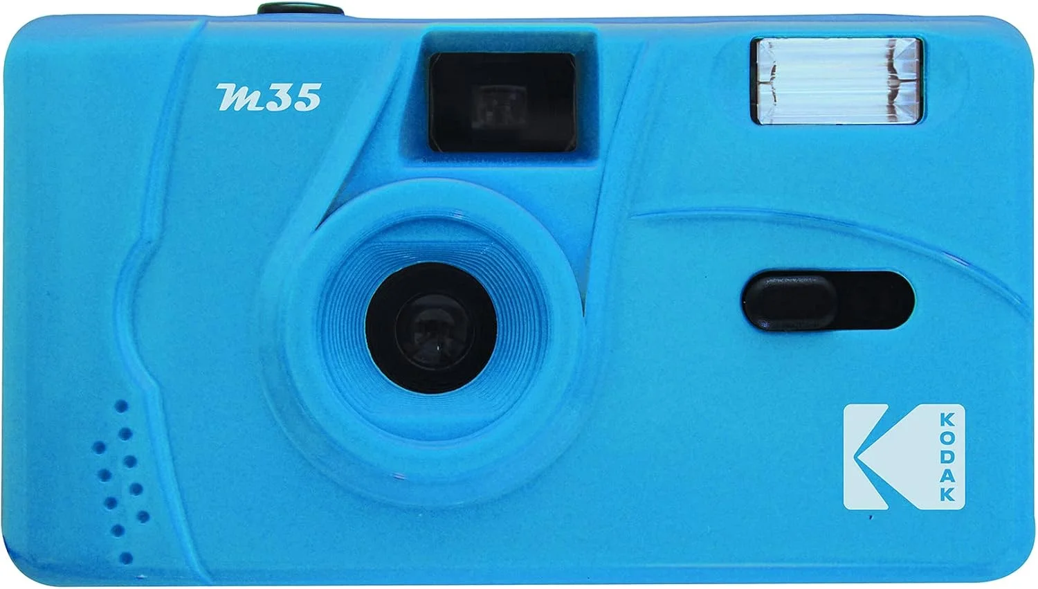 دوربین فیلمی 35 میلی متری Kodak M35، قابل استفاده مجدد، بدون نیاز به فوکوس، استفاده آسان، دارای فلاش داخلی و سازگار با فیلم های نگاتیو رنگی یا سیاه و سفید 35 میلی متری (فیلم و باتری AAA شامل نمی شود) (آبی لاجوردی)