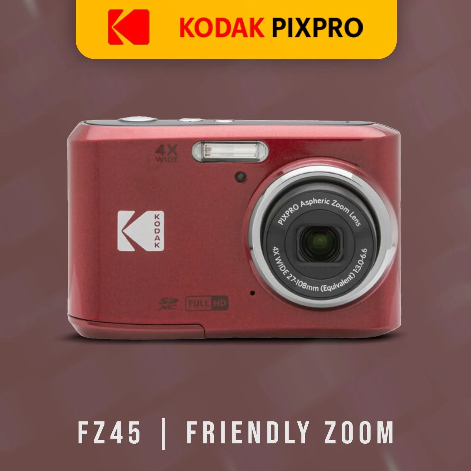 دوربین دیجیتال Kodak PIXPRO FZ45 Friendly Zoom (قرمز) همراه با کارت حافظه 32 گیگابایتی، کیف لوازم جانبی و کیف نگهداری، باتری های آلکالاین و کارت خوان SD (5 قطعه) دوربین دیجیتال Kodak PIXPRO FZ45 Friendly Zoom (قرمز) همراه با کارت حافظه 32 گیگابایتی، کیف لوازم جانبی و کیف نگهداری، باتری های آلکالاین و کارت خوان SD (5 قطعه)