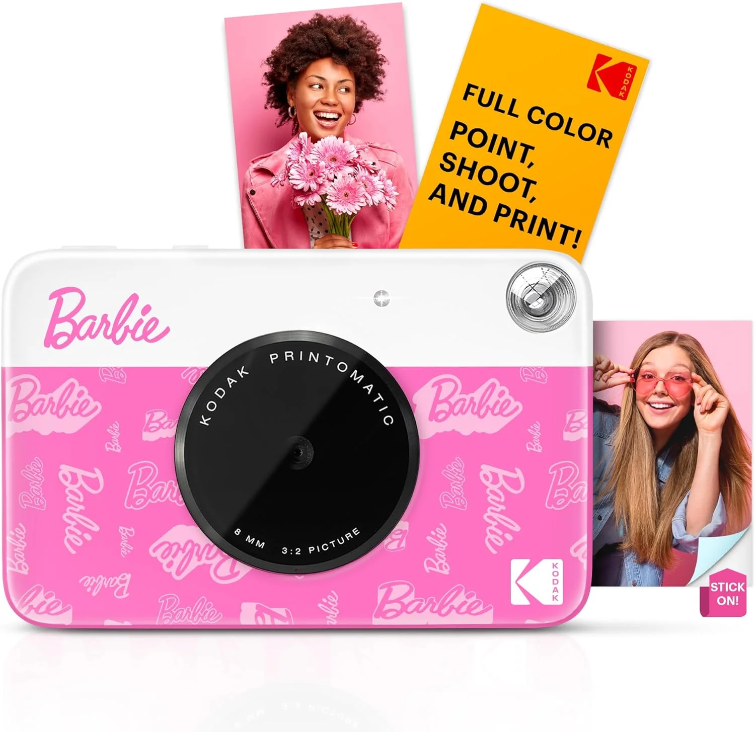 دوربین چاپ فوری تمام رنگی دیجیتال Kodak x Barbie Printomatic، بسته شروع باربی (سبک امضا) + کیف دوربین لوکس باربی + کاغذ Zink (20 برگ) دوربین چاپ فوری تمام رنگی دیجیتال Kodak x Barbie Printomatic، بسته شروع باربی (سبک امضا) + کیف دوربین لوکس باربی + کاغذ Zink (20 برگ)