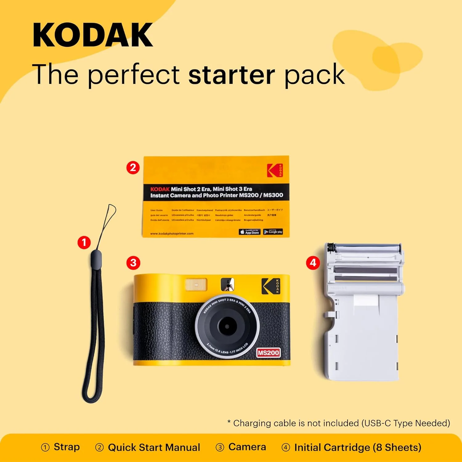 دوربین چاپ فوری و پرینتر عکس 2 در 1 KODAK Mini Shot 2 ERA 4PASS (زرد، دوربین + 8 برگه) دوربین چاپ فوری و پرینتر عکس 2 در 1 KODAK Mini Shot 2 ERA 4PASS (زرد، دوربین + 8 برگه)