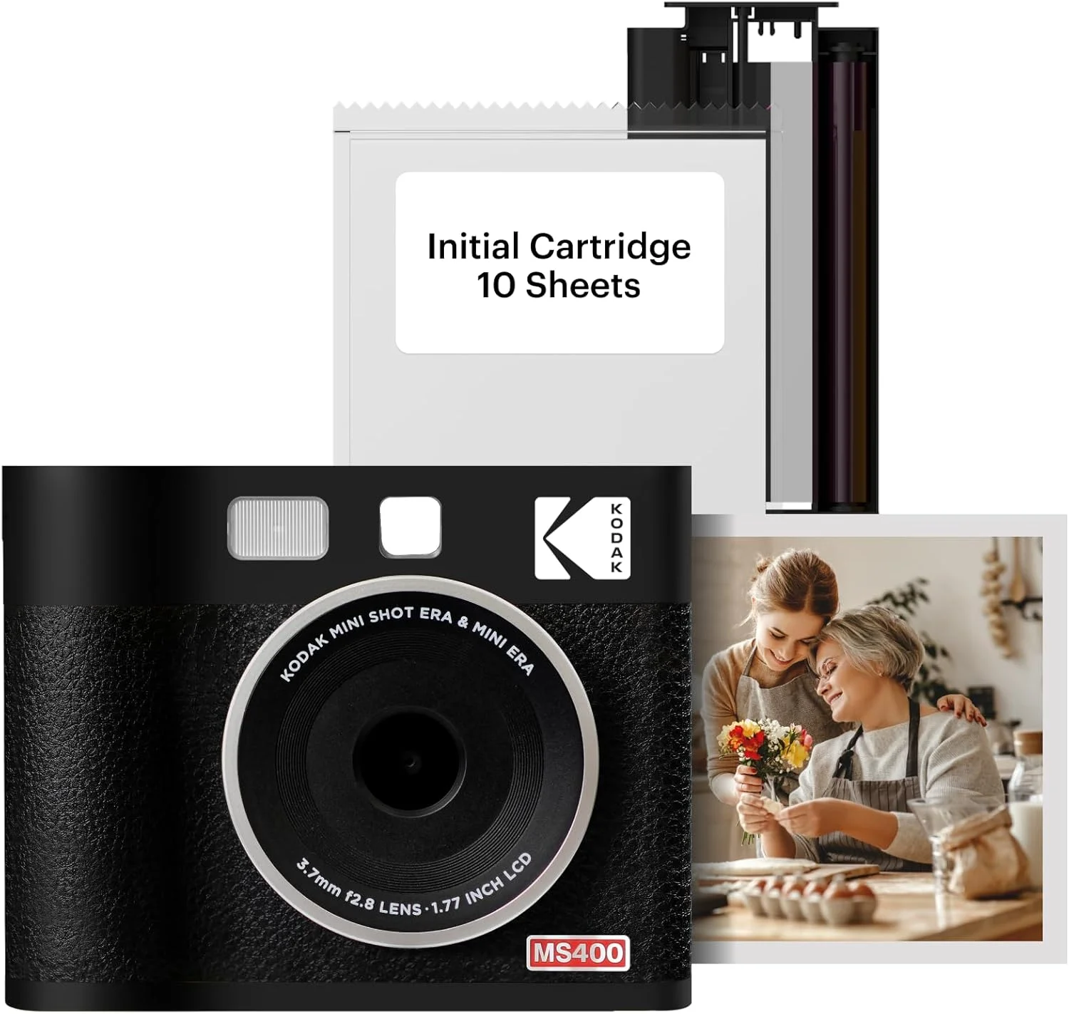 دوربین دیجیتال فوری و چاپگر عکس Kodak Cam Mini Shot 4 Era - مشکی 4x4 (دوربین + کاغذ عکس تک لمسی)