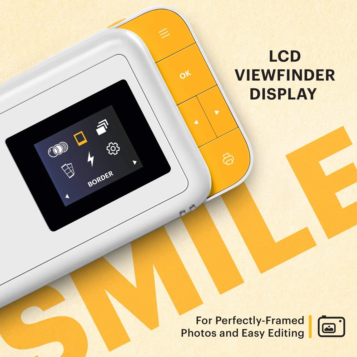 دوربین دیجیتال چاپ فوری KODAK Smile (سفید/زرد) همراه با بسته قاب عکس و کیف نرم