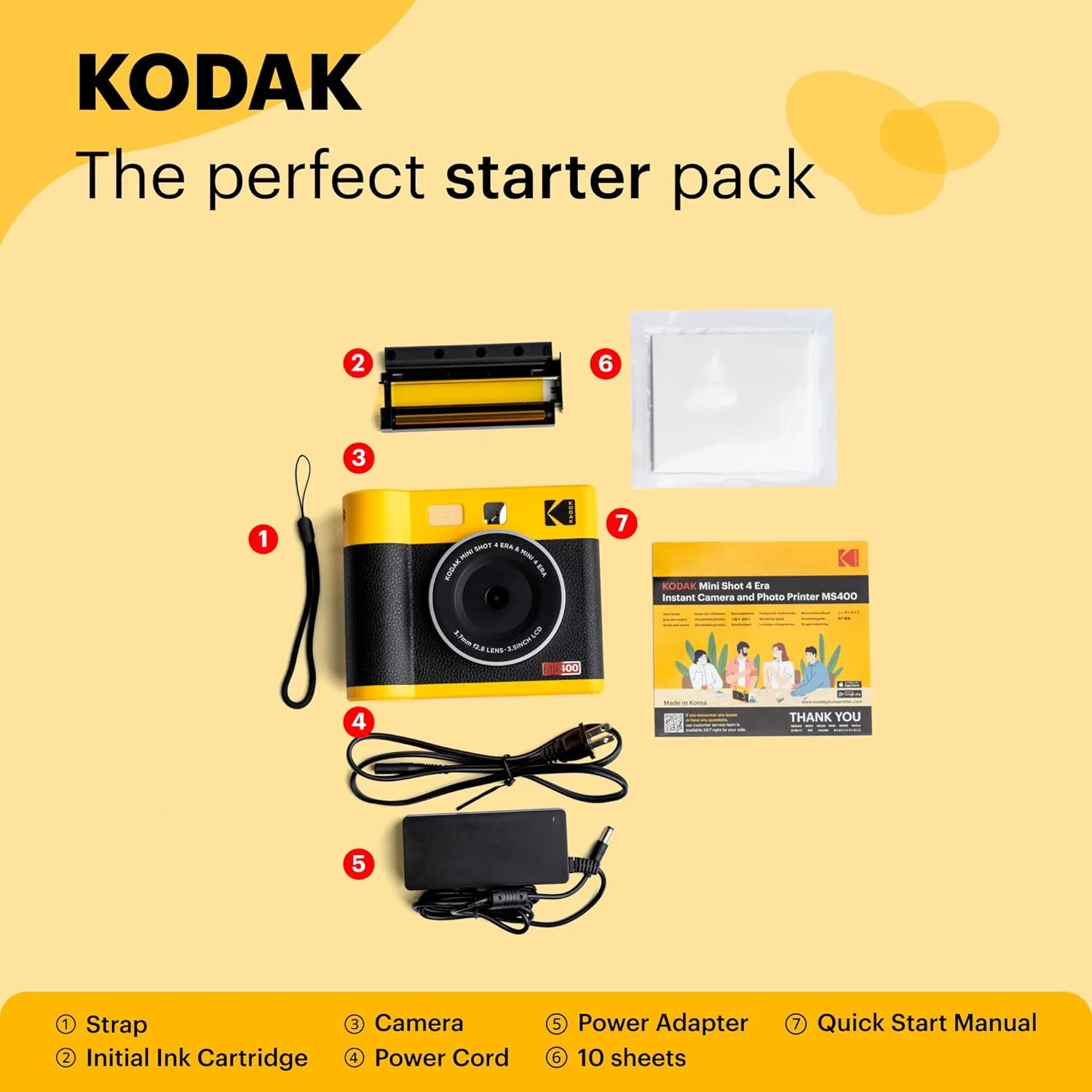 دوربین دیجیتال فوری و چاپگر عکس Kodak Cam Mini Shot 4 Era - مشکی 4x4 (دوربین + کاغذ عکس تک لمسی) دوربین دیجیتال فوری و چاپگر عکس Kodak Cam Mini Shot 4 Era - مشکی 4x4 (دوربین + کاغذ عکس تک لمسی)