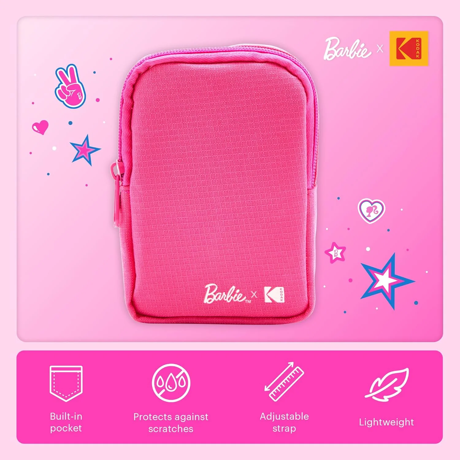 دوربین دیجیتال چاپ فوری تمام رنگی Kodak x Barbie Printomatic همراه با بسته نرم افزاری Barbie Deluxe (سبک امضا) + کیف دوربین Barbie Deluxe + آلبوم عکس Barbie + کاغذ Zink (20 برگ) دوربین دیجیتال چاپ فوری تمام رنگی Kodak x Barbie Printomatic همراه با بسته نرم افزاری Barbie Deluxe (سبک امضا) + کیف دوربین Barbie Deluxe + آلبوم عکس Barbie + کاغذ Zink (20 برگ)