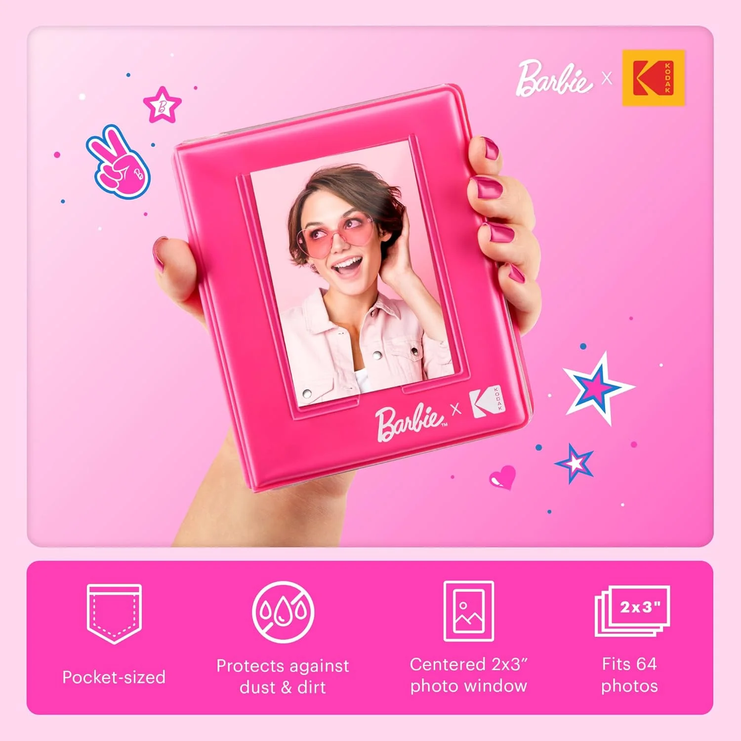 دوربین دیجیتال چاپ فوری تمام رنگی Kodak x Barbie Printomatic همراه با بسته نرم افزاری Barbie Deluxe (سبک امضا) + کیف دوربین Barbie Deluxe + آلبوم عکس Barbie + کاغذ Zink (20 برگ) دوربین دیجیتال چاپ فوری تمام رنگی Kodak x Barbie Printomatic همراه با بسته نرم افزاری Barbie Deluxe (سبک امضا) + کیف دوربین Barbie Deluxe + آلبوم عکس Barbie + کاغذ Zink (20 برگ)