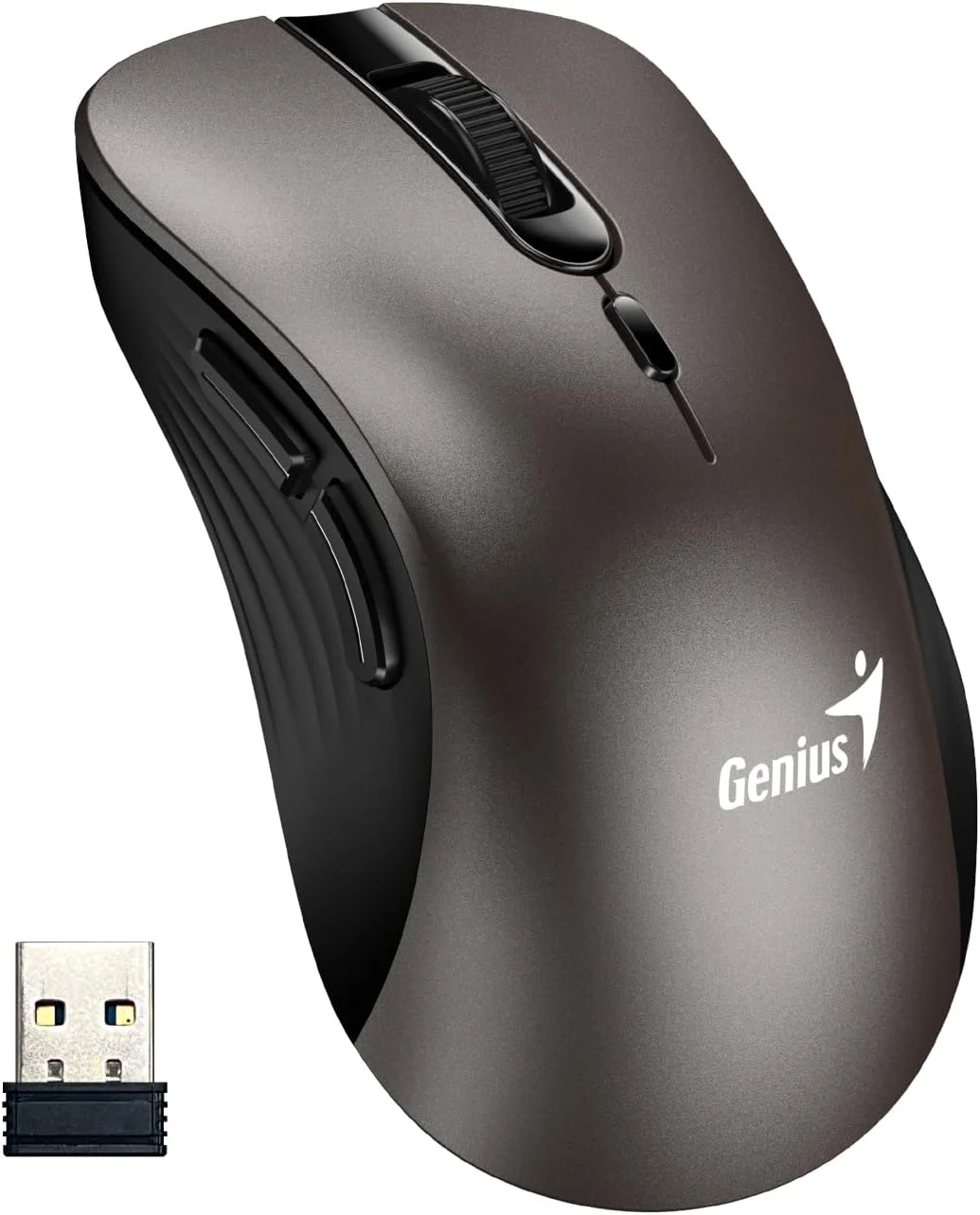 موس ارگونومیک بی سیم Genius Ergo 8100S با عملکرد بی صدا (تیتانیوم شامپاین)