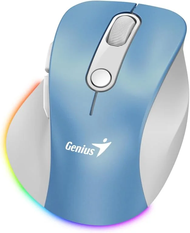 موس ارگونومیک بی سیم بلوتوثی قابل شارژ GENIUS Ergo 9000S Pro آبی روشن