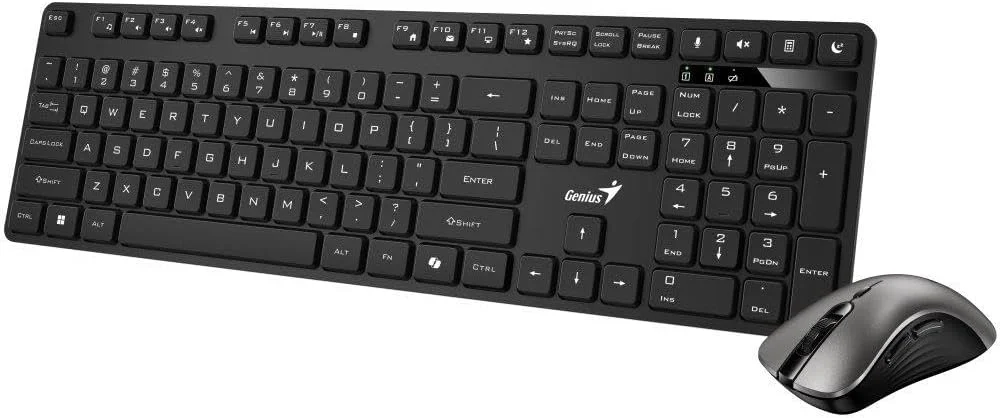 ست کیبورد و ماوس بی صدای Genius KM-8216S با دستیار هوش مصنوعی Copilot و دستورات صوتی