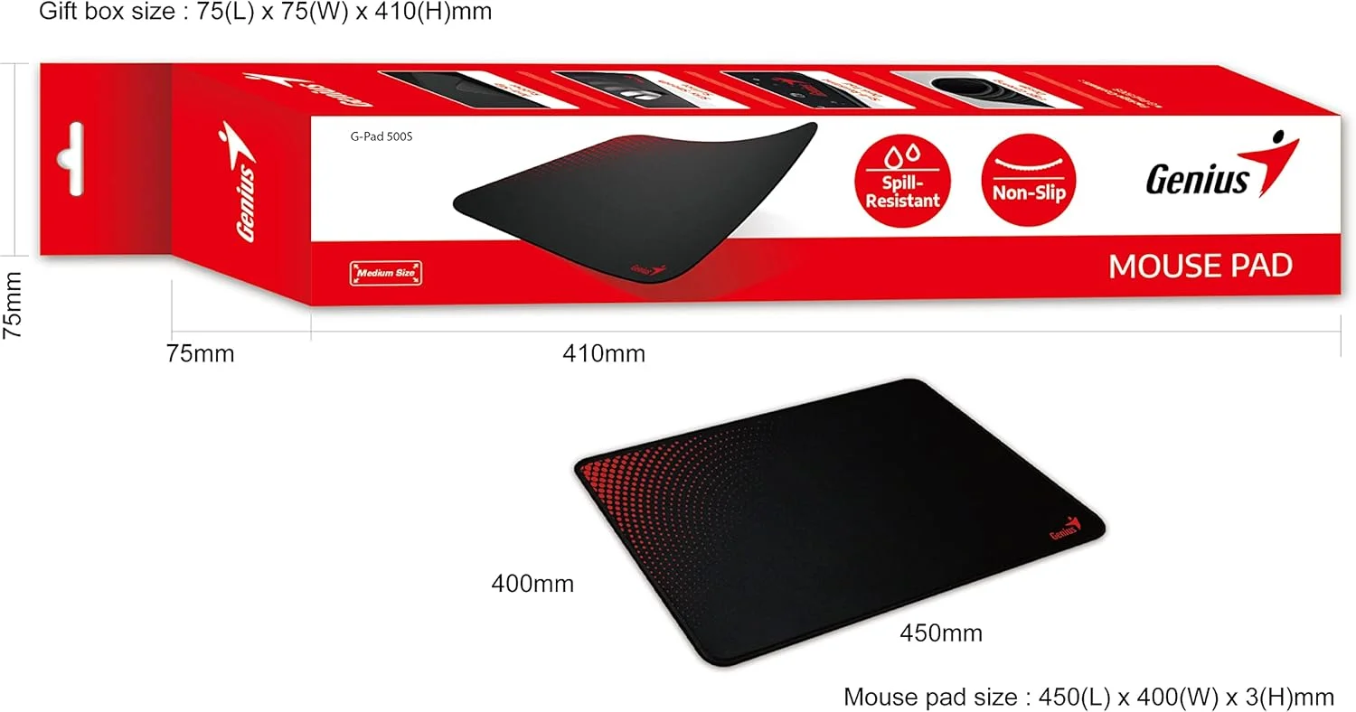 پد ماوس گیمینگ USB Genius G-Pad 500S، مشکی پد ماوس گیمینگ USB Genius G-Pad 500S، مشکی