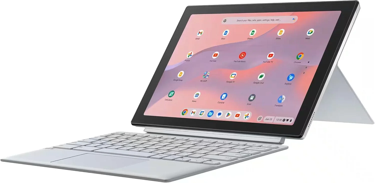 لپ تاپ جداشدنی ASUS Chromebook CM3001 با صفحه نمایش 10.5 اینچی، پردازنده MediaTek Kompanio 520، رم 4 گیگابایتی، حافظه 64 گیگابایتی EMMC، گرافیک یکپارچه MediaTek، سیستم عامل Chrome، نقره ای مه آلود انگلیسی لپ تاپ جداشدنی ASUS Chromebook CM3001 با صفحه نمایش 10.5 اینچی، پردازنده MediaTek Kompanio 520، رم 4 گیگابایتی، حافظه 64 گیگابایتی EMMC، گرافیک یکپارچه MediaTek، سیستم عامل Chrome، نقره ای مه آلود انگلیسی