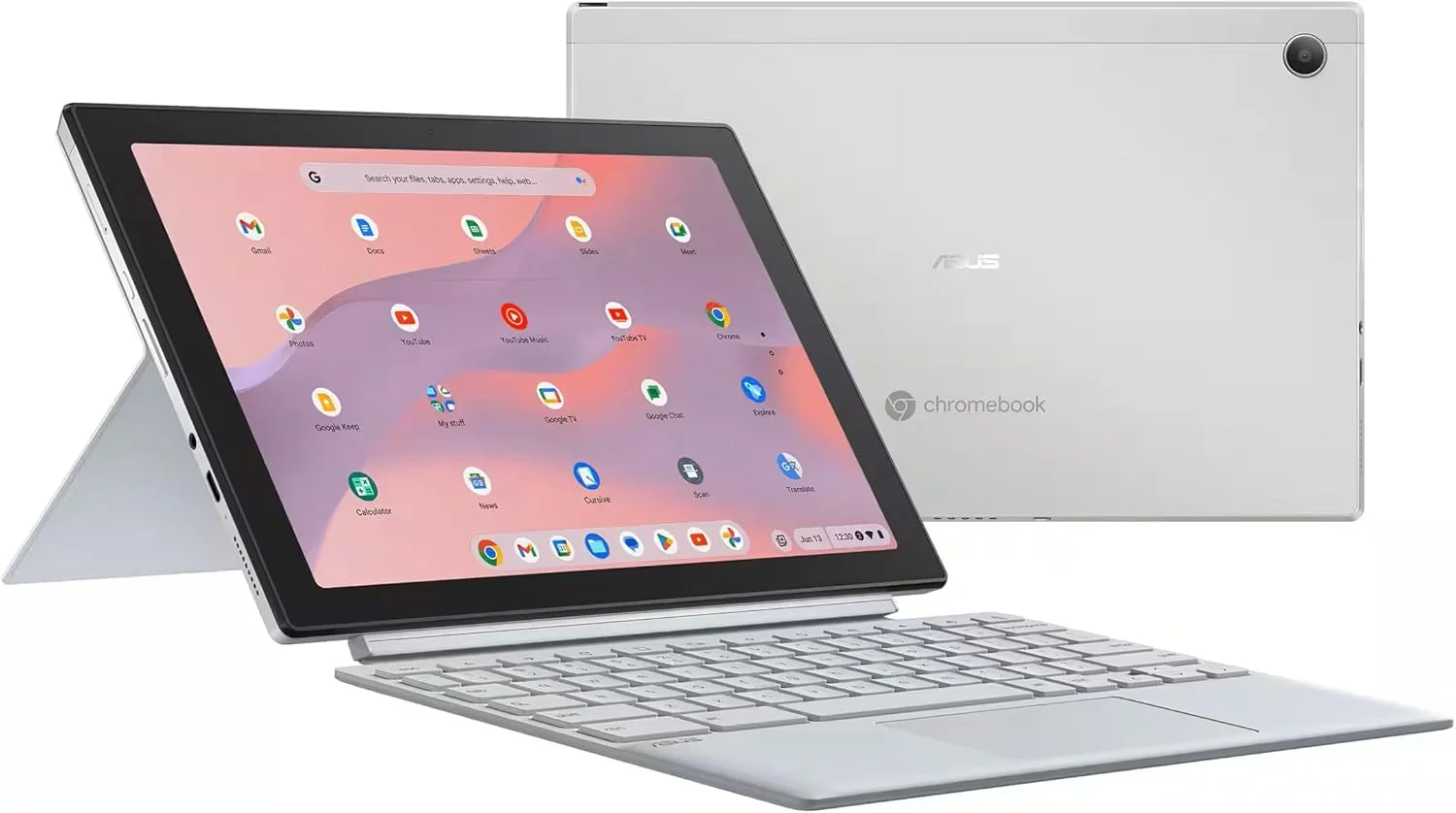 لپ تاپ جداشدنی ASUS Chromebook CM3001 با صفحه نمایش 10.5 اینچی، پردازنده MediaTek Kompanio 520، رم 4 گیگابایتی، حافظه 64 گیگابایتی EMMC، گرافیک یکپارچه MediaTek، سیستم عامل Chrome، نقره ای مه آلود انگلیسی لپ تاپ جداشدنی ASUS Chromebook CM3001 با صفحه نمایش 10.5 اینچی، پردازنده MediaTek Kompanio 520، رم 4 گیگابایتی، حافظه 64 گیگابایتی EMMC، گرافیک یکپارچه MediaTek، سیستم عامل Chrome، نقره ای مه آلود انگلیسی
