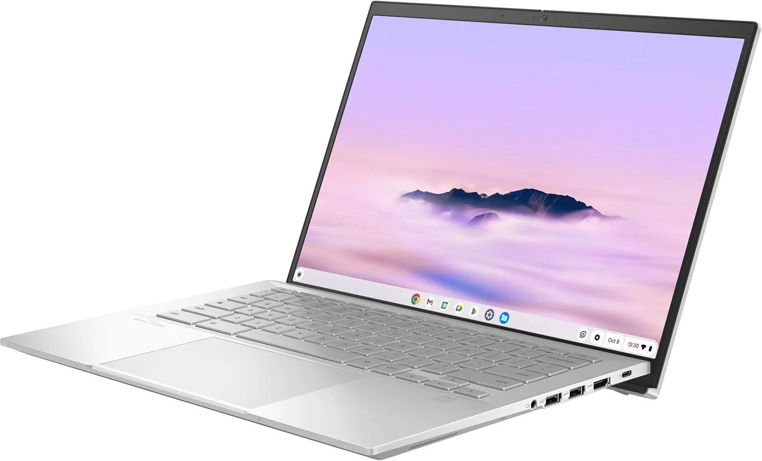 لپ تاپ ASUS ExpertBook CX54 Chromebook Plus با هوش مصنوعی گوگل، صفحه نمایش 14 اینچی 2560x1600، پردازنده Intel® Core™ Ultra 5، رم 8 گیگابایتی، حافظه SSD 128 گیگابایتی، ChromeOS، نقره ای مه آلود، CX5403CMA-DB588