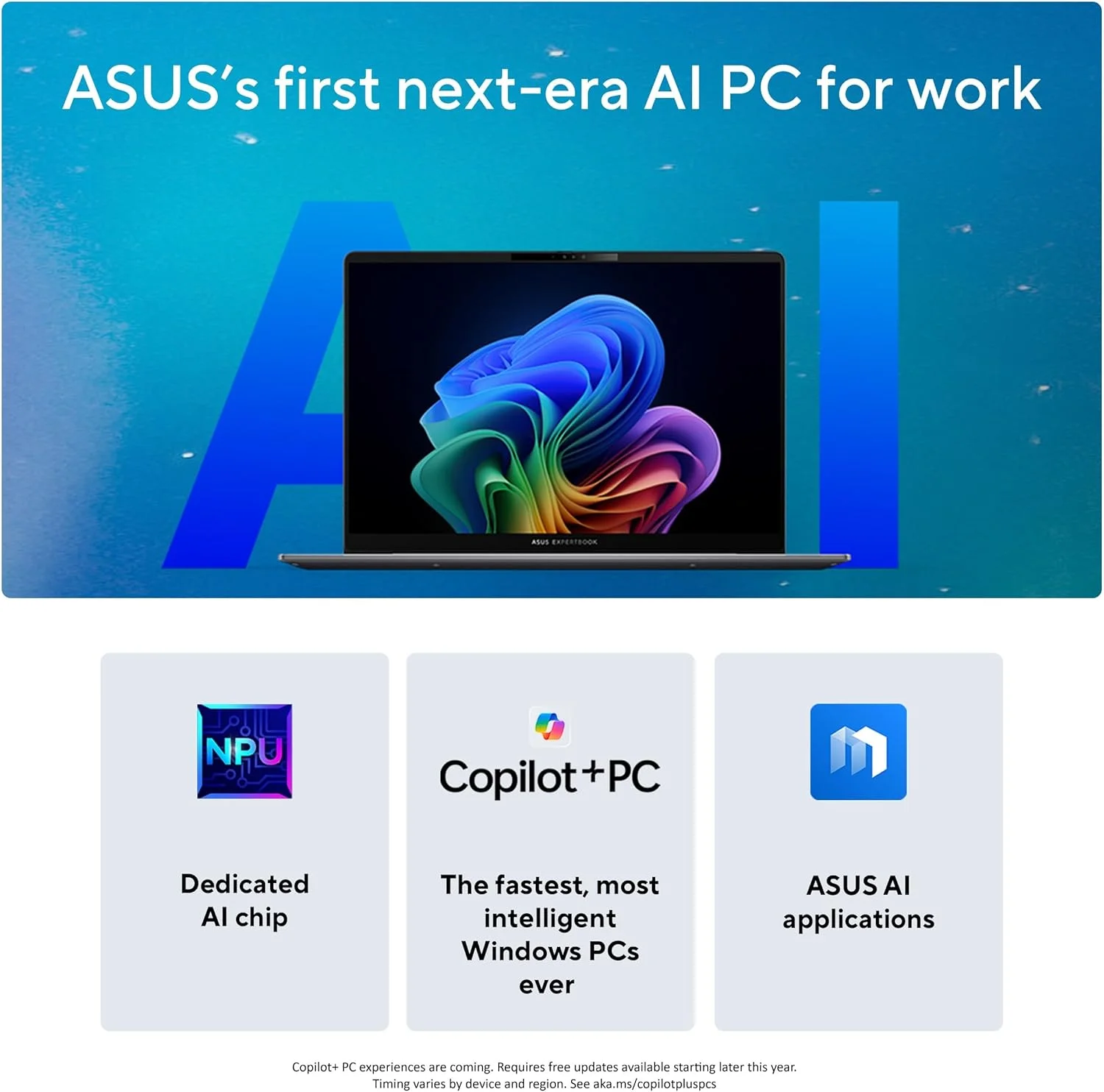 لپ تاپ هوش مصنوعی ASUS ExpertBook P5 Copilot+ PC، پردازنده Intel® Core™ Ultra 5 226V، رم 16 گیگابایتی، SSD 512 گیگابایتی، WiFi 6E، Windows 11 Pro، خاکستری مه آلود، P5405CSA-XH54 لپ تاپ هوش مصنوعی ASUS ExpertBook P5 Copilot+ PC، پردازنده Intel® Core™ Ultra 5 226V، رم 16 گیگابایتی، SSD 512 گیگابایتی، WiFi 6E، Windows 11 Pro، خاکستری مه آلود، P5405CSA-XH54