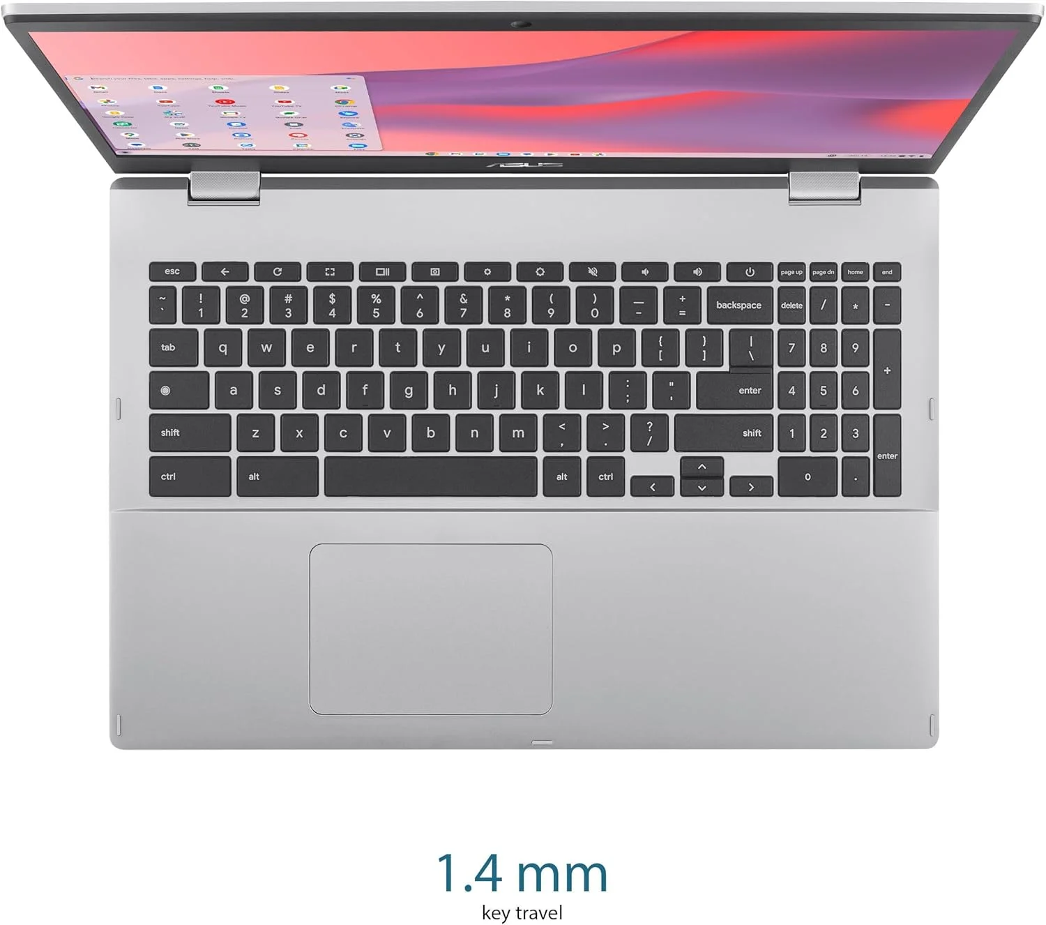 ایسوس (بازسازی شده) کروم بوک CX1، نمایشگر 15.6 اینچی FHD NanoEdge، پردازنده اینتل سلرون N4500، حافظه ذخیره سازی 64 گیگابایتی eMMC، رم 8 گیگابایتی، ChromeOS، نقره ای شفاف، CX1500CKA-AS84F