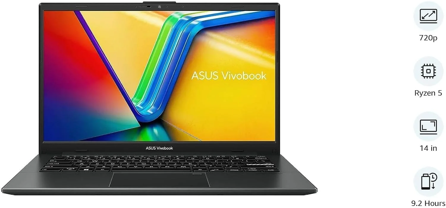 لپ تاپ باریک ایسوس Vivobook GO 14 E140FA-NK185W (مشکی ترکیبی)، پردازنده R5 7520U، رم 8 گیگابایت، حافظه SSD 512 گیگابایت PCIE G3، کارت گرافیک AMD Radeon، ویندوز 11 هوم، صفحه نمایش 14 اینچی، وب کم HD، حسگر اثر انگشت، کیبورد انگلیسی-عربی لپ تاپ باریک ایسوس Vivobook GO 14 E140FA-NK185W (مشکی ترکیبی)، پردازنده R5 7520U، رم 8 گیگابایت، حافظه SSD 512 گیگابایت PCIE G3، کارت گرافیک AMD Radeon، ویندوز 11 هوم، صفحه نمایش 14 اینچی، وب کم HD، حسگر اثر انگشت، کیبورد انگلیسی-عربی
