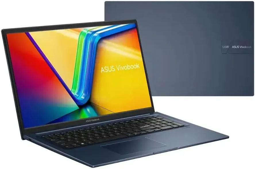 لپ تاپ 17.3 اینچی FHD ایسوس Vivobook، پردازنده Intel Core i3-1215U، حافظه 8 گیگابایتی، SSD 512 گیگابایتی، آبی آرام، ویندوز 11 Home در حالت S، مدل X1704ZA-I38512