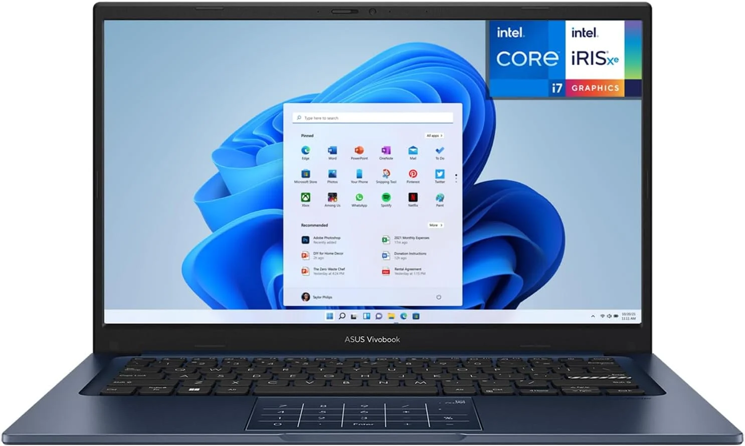 لپ تاپ 14 اینچی ASUS Vivobook 14 FHD، پردازنده Intel Core i7-1355U، 1.7 گیگاهرتز، 12 گیگابایت رم، 512 گیگابایت SSD، ویندوز 11 هوم، گرافیک Intel UHD، Wi-Fi5، بلوتوث، آبی آرام، X1404VA-I712512
