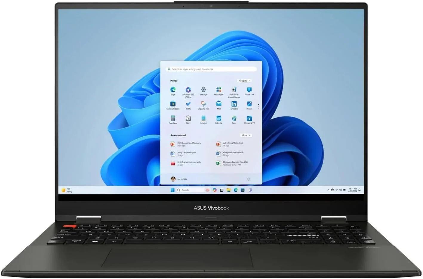 لپ تاپ ASUS Vivobook S 16 Flip TP3604VA-WS51T، صفحه نمایش لمسی 16 اینچی WUXGA IPS 60 هرتز، پردازنده Intel Core i5-1335U، رم 8 گیگابایتی، SSD 512 گیگابایتی، گرافیک Intel HD، صفحه کلید انگلیسی، ویندوز 11، مشکی نیمه شب